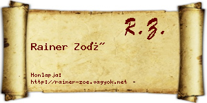 Rainer Zoé névjegykártya